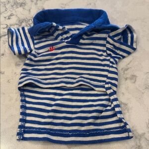 Blue Striped Dog Polo Shirt